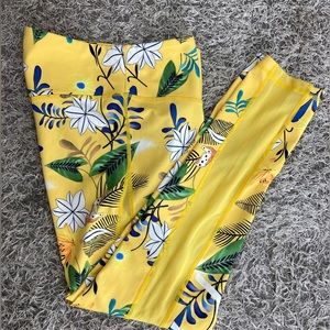 Zyia Active Mesh Leggings Womens 8-10 Yellow Floral